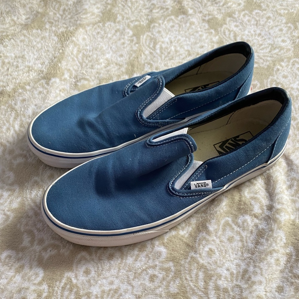 Blue slip on vans
